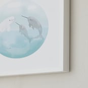 "Friendship" - Art Print in Soft Blue by Jennifer Holbrook - Frame Close-up