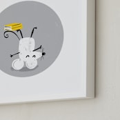 "Little Book Nook Three" - Art Print in Prime Yellow by mo kelley - Frame Close-up