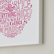 "Everything Nice" - Art Print in Hot Pink by Jessie Steury - Frame Close-up
