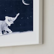 "Moon Balloon" - Art Print in Midnight Blue by Maja Cunningham - Frame Close-up