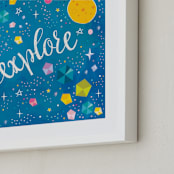 "Star Galaxy" - Art Print in Hawaiian Teal by Stellax Creative - Frame Close-up