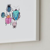 "Buggin" - Art Print in Multi-Colored by Britt Mills - Frame Close-up