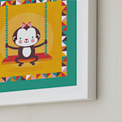 "Playground Monkey" - Art Print in Sunshine yellow by Mandy Rider - Frame Close-up