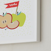 "Farmer's Market Apples" - Art Print in apple red by Kate Capone - Frame Close-up
