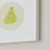 "P is for Pear" - Art Print in Citron by Lacie Cunningham - Frame Close-up
