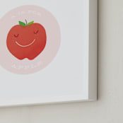 "A is for Apple" - Art Print in Candy Apple Red by Lacie Cunningham - Frame Close-up
