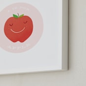 "A is for Apple" - Art Print in Candy Apple Red by Lacie Cunningham - Frame Close-up