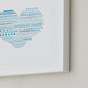 "Doodle Heart" - Art Print in Aqua by Chasity Smith - Frame Close-up