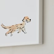 "out for a walk" - Art Print in Sandy Brown by Inkblot Paper - Frame Close-up