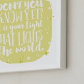 "Light the World" - Art Print in Celery by Kate Ross - Frame Close-up
