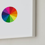 "Primary Color Wheel" - Art Print in Rainbow by Hilary L Hahn - Frame Close-up