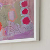 "Sherbet Flowers II" - Art Print in Pink Lemonade by Nicole Simms - Frame Close-up