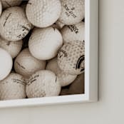 "Tee Time 1 (Warm Sepia Edition)" - Art Print in Warm Sepia by Shannon Howard - Frame Close-up
