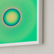 "Sun in the dust. Variations 35" - Art Print in Turquoise Sun by Arash Fattahi Acosta - Frame Close-up