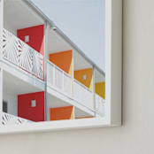 "Palm Springs 2" - Art Print in Saguaro Sky by Shannon Howard - Frame Close-up