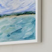 "Always Summer" - Art Print in Blue Waters by Sarah Finkel - Frame Close-up