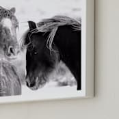 "No Fear" - Art Print in Winter's black and whites by Leslie Le Coq - Frame Close-up