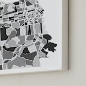 "San Francisco City Map" - Art Print in Black by Jessie Steury - Frame Close-up