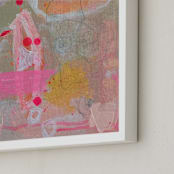 "Sherbet Flowers" - Art Print in Sherbet Peach by Nicole Simms - Frame Close-up