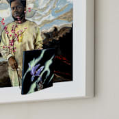 "World's Collide" - Art Print in GLACIER BLUE by Curtis Newkirk - Frame Close-up
