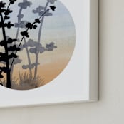 "Dusk Blossom" - Art Print in Clementine Yellow by Nature Inspired - Frame Close-up