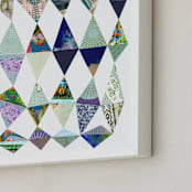 "Blue Diamonds Art Print" - Art Print in Ocean + Deep Blue by Shelley Kommers - Frame Close-up