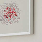 "RED STUDY II / Moss" - Art Print in Persimmon by Aspa Gika - Frame Close-up