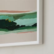 "Mint Green Seascape" - Art Print in mint green by Caryn Owen - Frame Close-up