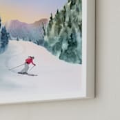 "Good Turn" - Art Print in Golden Morning by Shannon - Frame Close-up