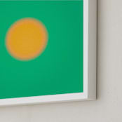 "Sun in the dust. Variations 44" - Art Print in Turquoise and Yerllow by Arash Fattahi Acosta - Frame Close-up