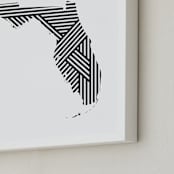 "State Lines, Florida" - Art Print in Black by Owl and Toad - Frame Close-up