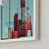 "Urban Decay 01" - Art Print in Aqua Green by Augusto Paolo Bringas Dizon - Frame Close-up