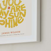 "Forever Sunshine" - Personalized Art Print in Goldenrod by Carrie ONeal - Frame Close-up