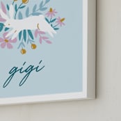 "Bunny Bye" - Personalized Art Print in Candy by Tishya Oedit - Frame Close-up
