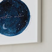 "Lunar" - Personalized Art Print in Indigo by Krissy Bengtson - Frame Close-up