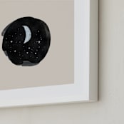 "Little Moon" - Art Print in Cream by Nancy Noreth - Frame Close-up