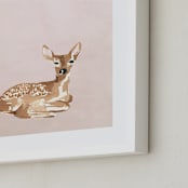 "Enchanted Deer 1" - Art Print in Blush by Teju Reval - Frame Close-up