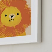 "King of the Jungle" - Art Print in Orange by Lori Wemple - Frame Close-up