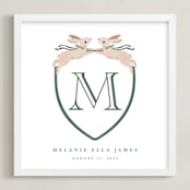 "Bunny Crest: Custom Print" - Custom Print in Evergreen by Vivian Yiwing - Framed