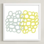 "meet me" - Art Print in celadon by tina johnson - Framed