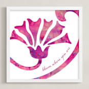 "Bloom Where You Are" - Art Print in Passion Flower by Debb W - Framed