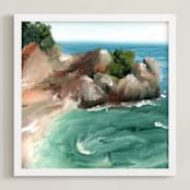 "California Coast" - Art Print in sea by Lindsay Megahed - Framed