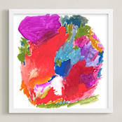 "Carnival Colors" - Art Print in Candy Apple Red by Lisa McLean - Framed