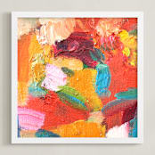 "scattered sunshine" - Art Print in persimmon by Beth Allen - Framed