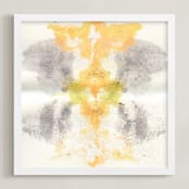 "Soul Meets Sun" - Art Print in Peach nectar by Lauren Packard - Framed