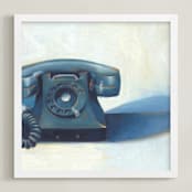 "Operator" - Art Print in Blue by Laura Browning - Framed