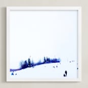 "Snow Day Fun" - Art Print in white by Giulia Doyle - Framed