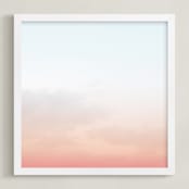 "Brooklyn Sky V" - Art Print in Ice Blue by Nature Inspired - Framed