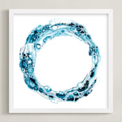 "Bringing Beauty to Mind" - Art Print in Medium Turquoise by Roann Mathias - Framed