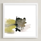 "White Space 4" - Art Print in Earth Green by Mande Calhoun - Framed